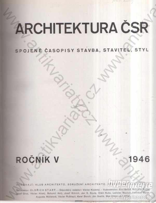 Architektura ČSR, Ročník V. Oldřich Starý 1946 - foto 1