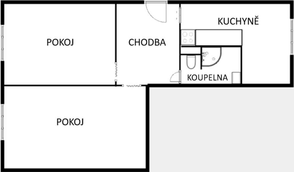 Byt 2+1 | 59 m² | centrum Chodova u Sokolova - foto 5