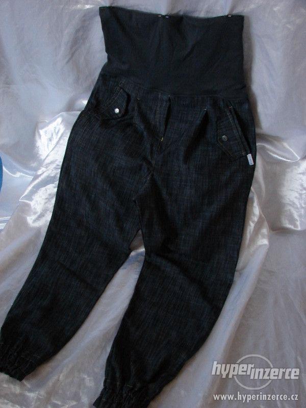 Těhotenské harémové kalhoty džíny elastické - foto 1
