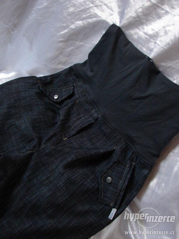 Těhotenské harémové kalhoty džíny elastické - foto 2
