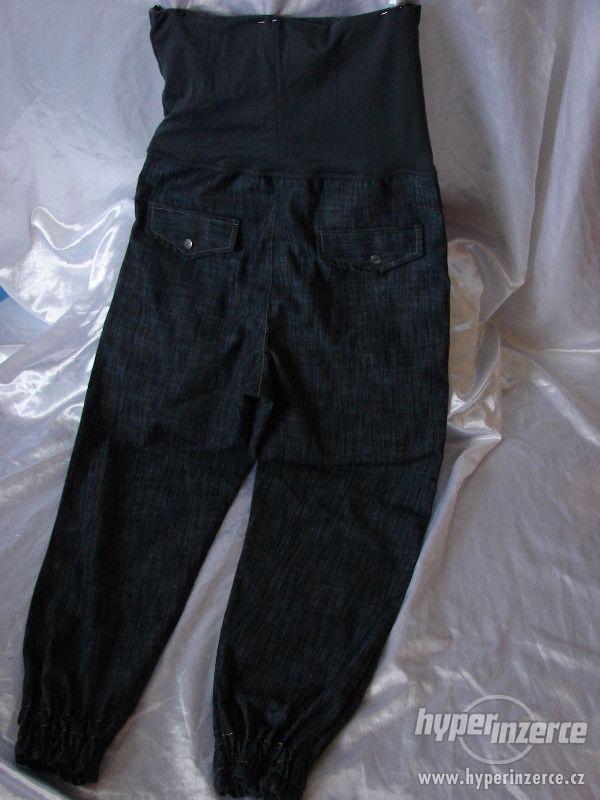 Těhotenské harémové kalhoty džíny elastické - foto 4