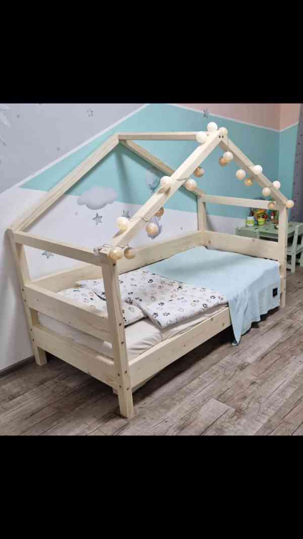 Dětská domečková postel(MASIVNÍ)-NOVOU! - foto 2
