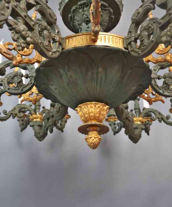 Palácový francouzský empírový lustr 24 svíček - foto 6