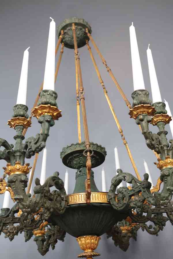 Palácový francouzský empírový lustr 24 svíček - foto 4