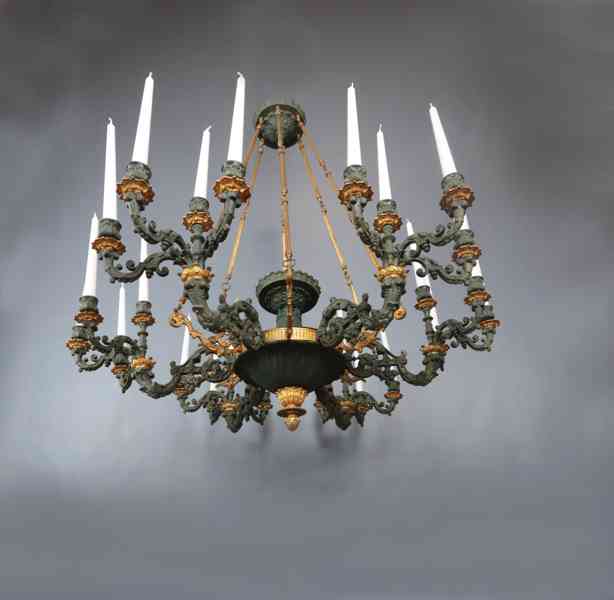 Palácový francouzský empírový lustr 24 svíček - foto 7