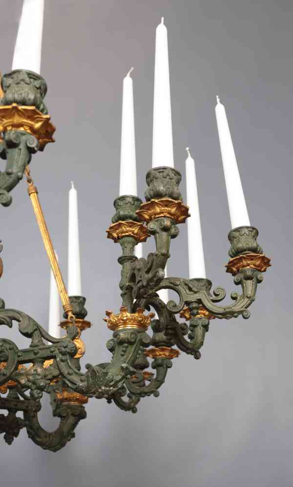 Palácový francouzský empírový lustr 24 svíček - foto 8