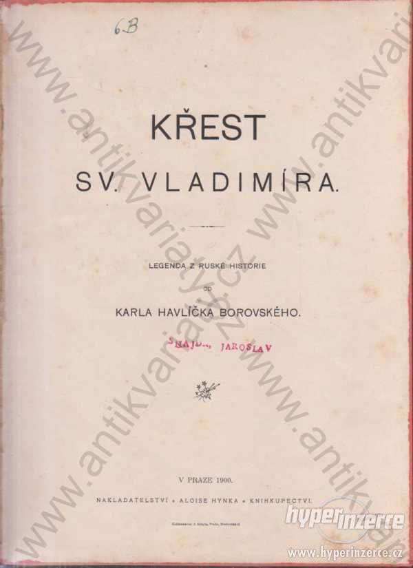 Křest sv. Vladimíra Karel Havlíček Borovský 1900 - foto 1