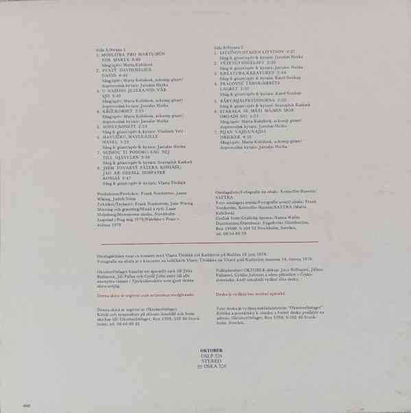 Zakázaní Zpěváci Druhé Kultury  (LP Šafrán-rarita) - foto 2
