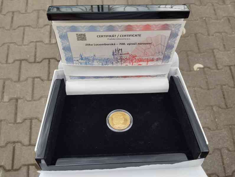 Zlatá medaile Jitka Lucemburská 1/2 OZ 2015 /999,9 - foto 9