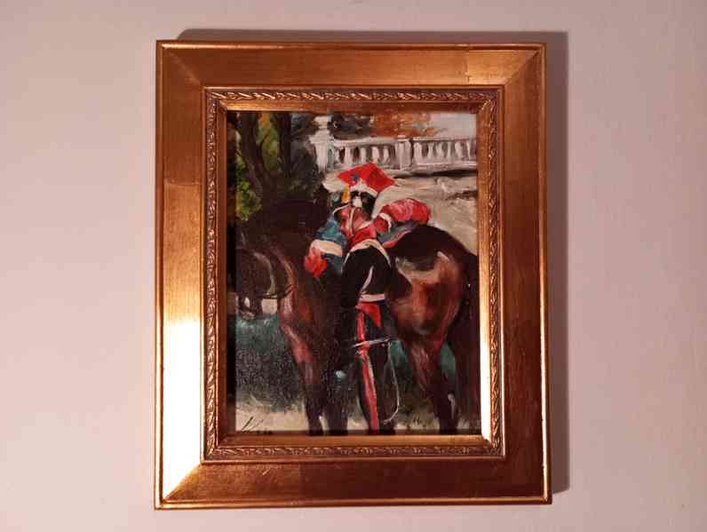 Olejomalba na plátně - zdobený rám 310x260mm - 34 - - foto 2