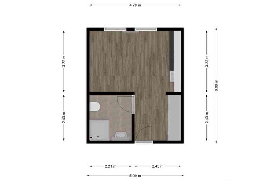 PRONÁJEM BYTU 1+KK, BRNO – MALOMĚŘICE  - foto 2