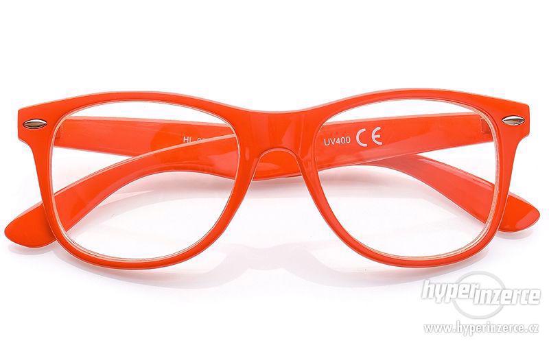 Nedioptrické dámské červené čiré brýle - foto 1