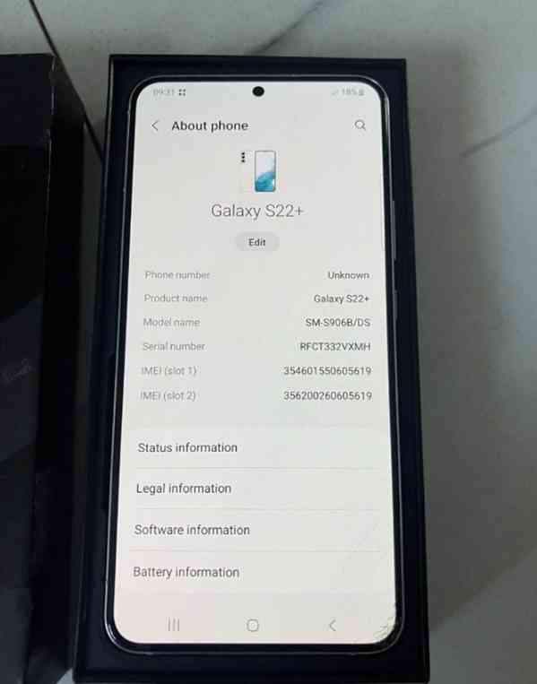 Samsung Galaxy S22 Plus 128GB White 5G Dual SIM Odblokovaný  - foto 3