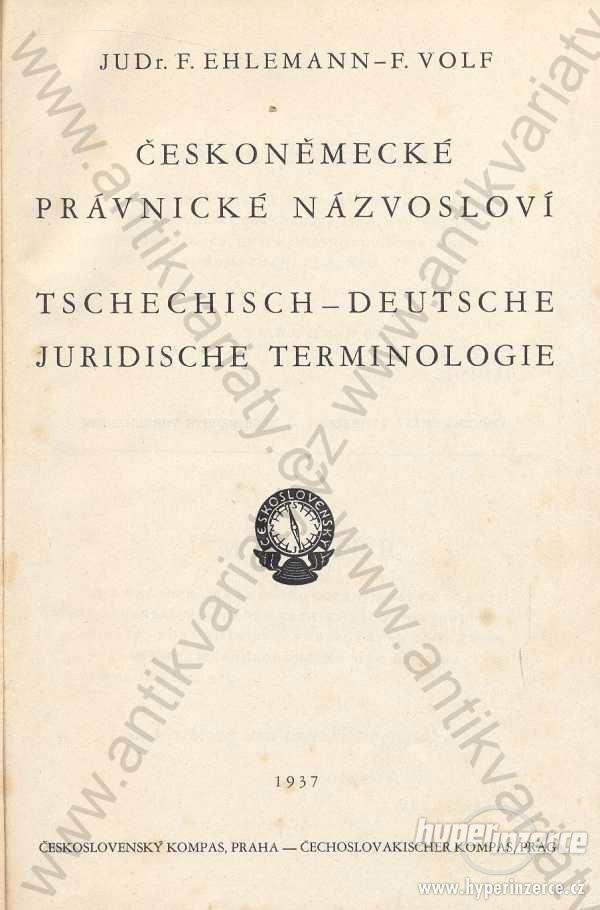 Českoněmecké právnické názvosloví 1937 - foto 1