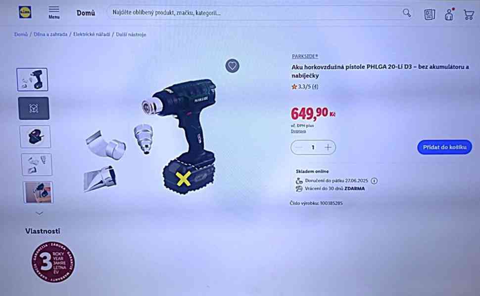 Aku horkovzdušná pistole Parkside-PHLGA 20-Li D3 v kufříku - foto 2