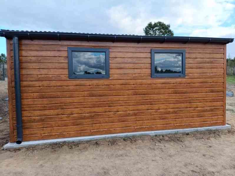 Plechova garáž  5x6m + přístřešek 4m  výklopná vrata - TS845 - foto 6
