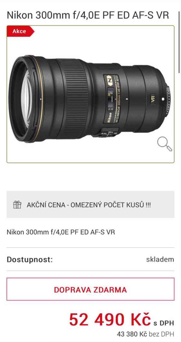 Nikon 300mm f/4,0 E PF ED AF-S VR - foto 4