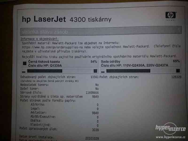 HP Laserjet 4300TN | toner 54% | LAN | šuplík - foto 2