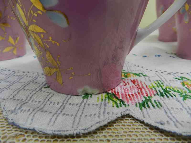 Krásné secesní růžové Hrnky KPM  - foto 8