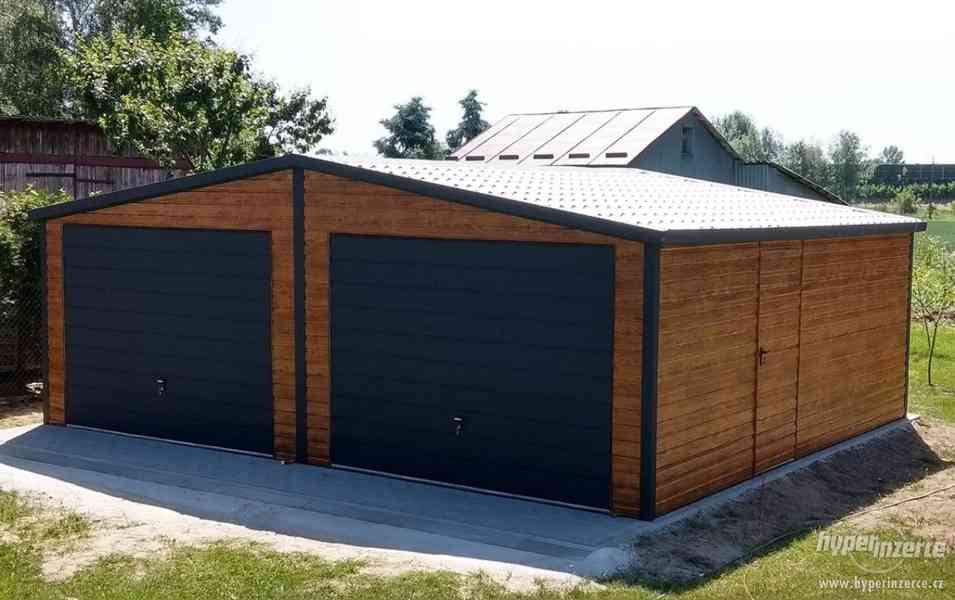 Plechová garáž,sedlová střecha,vrata,zinkovaný plech 3x5m - foto 15