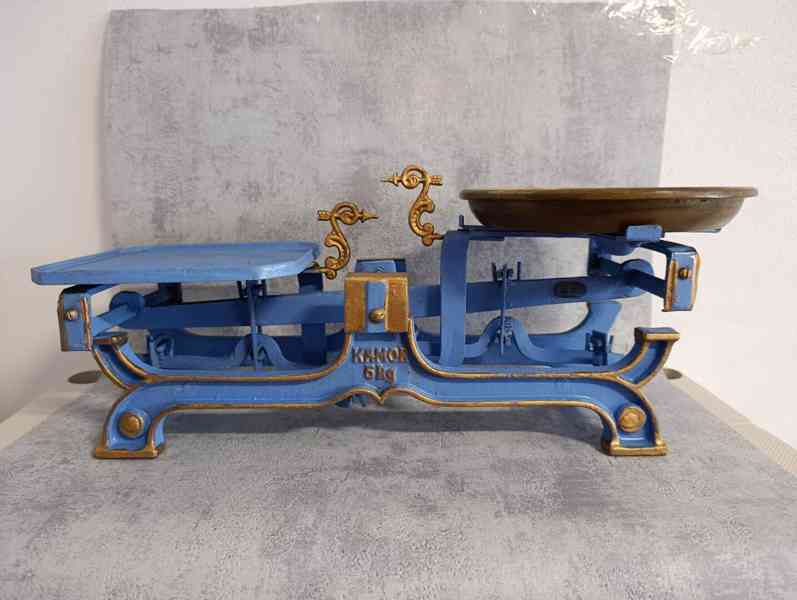 Staré litinové váhy KAMOR původní miska - foto 8