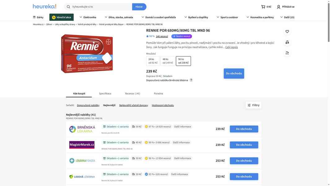 RENNIE POR 680MG/80MG TBL MND 96 ANTACIDUM - foto 2
