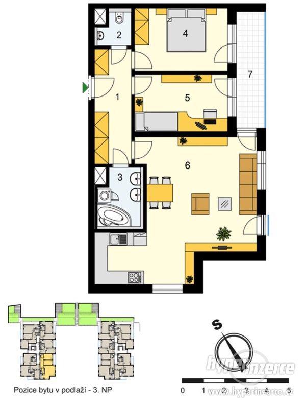 Prodej bytu 3+kk,  81,4 m2 + Balkon 6,4 m2,  3 NP,  Praha 4. - foto 1