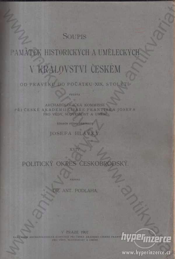 Soupis památek historických Českobrodském 1907 - foto 1