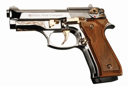 Plynová pistole Ekol Firat Compact chrom gold s rytinou cal. - foto 1