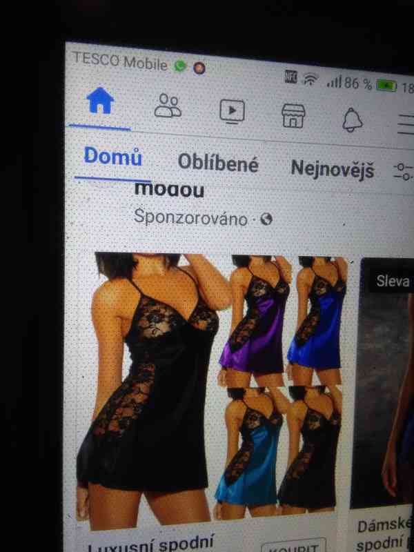 Sexy nová pružná černá noční košilka s tangami vel.M/L - foto 2