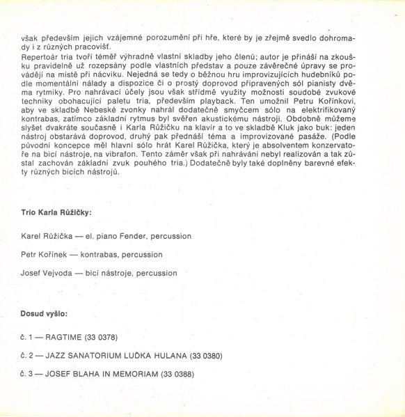 MINI JAZZ KLUB 4 - TRIO KARLA RŮŽIČKY   (EP) - foto 4