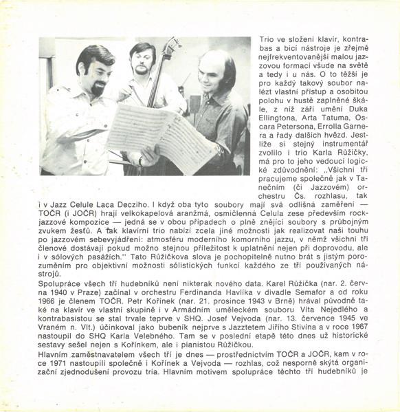 MINI JAZZ KLUB 4 - TRIO KARLA RŮŽIČKY   (EP) - foto 3