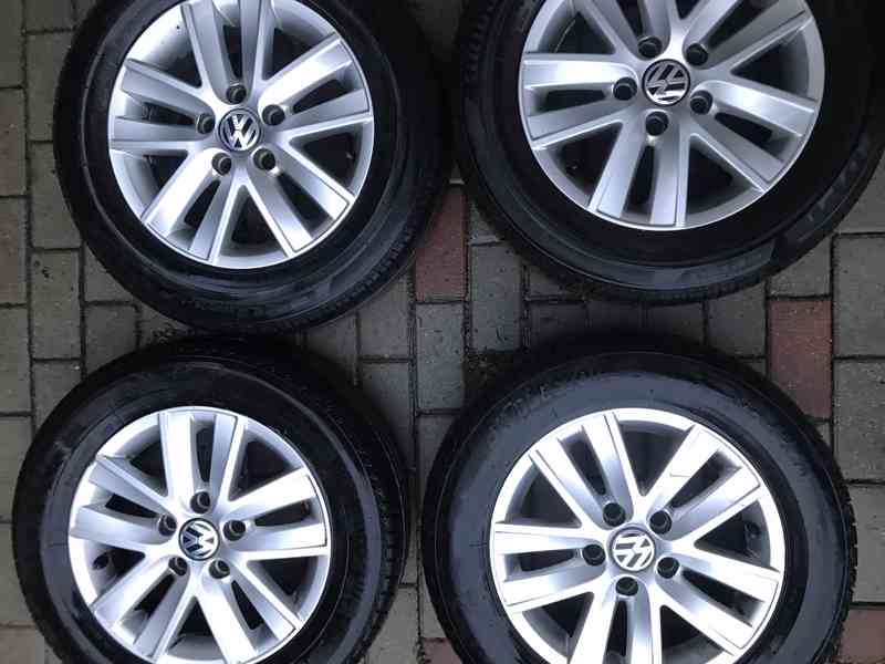 4X ALU DISKY VW, SADA letní PNEU 195/65 R15 BRIDGESTONE - foto 1