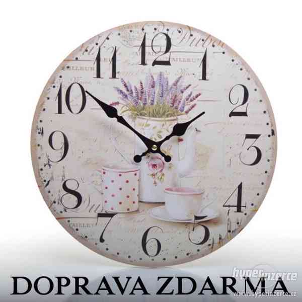 Designové hodiny s květy levandule, DOPRAVA ZDARMA - foto 1