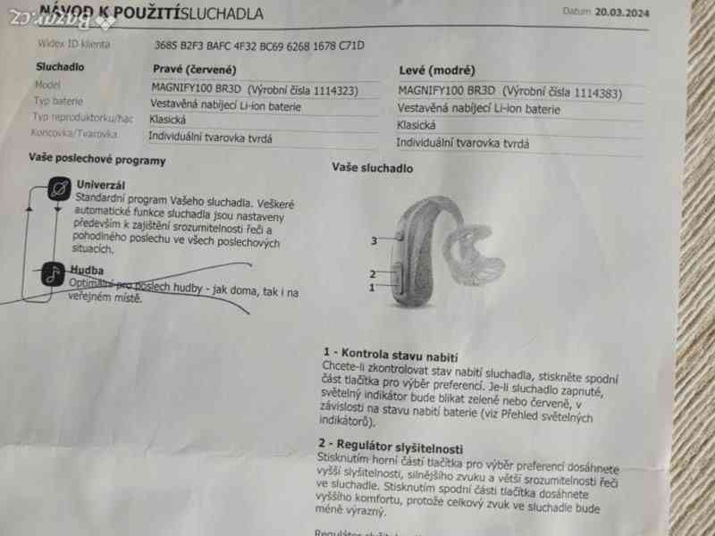 Prodám naslouchátka Widex  - foto 3