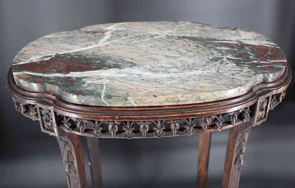 Starožitný stolek s mramorem - foto 3