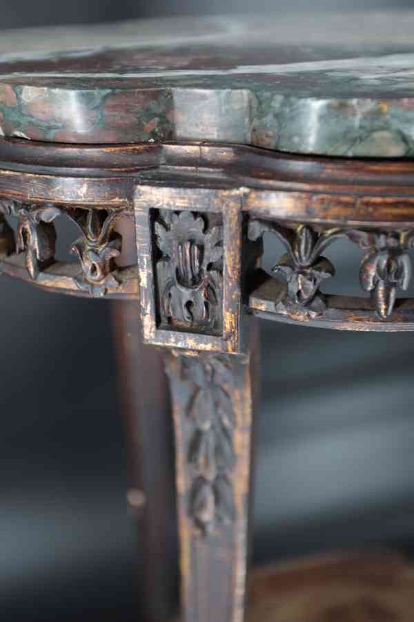 Starožitný stolek s mramorem - foto 4