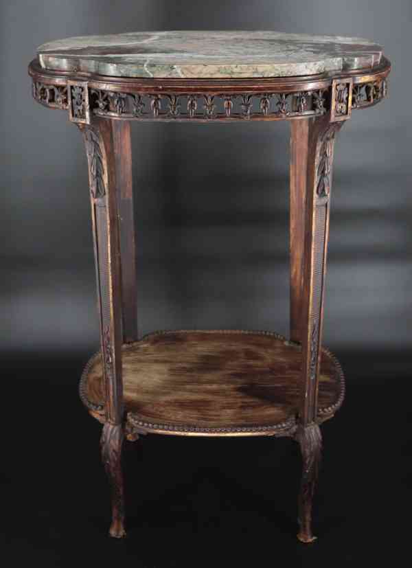 Starožitný stolek s mramorem - foto 2