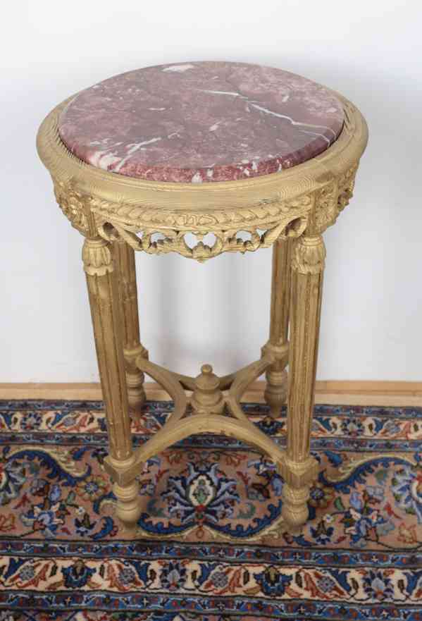 Kulatý odkládací stolek ve stylu Ludvíka XVI - foto 1