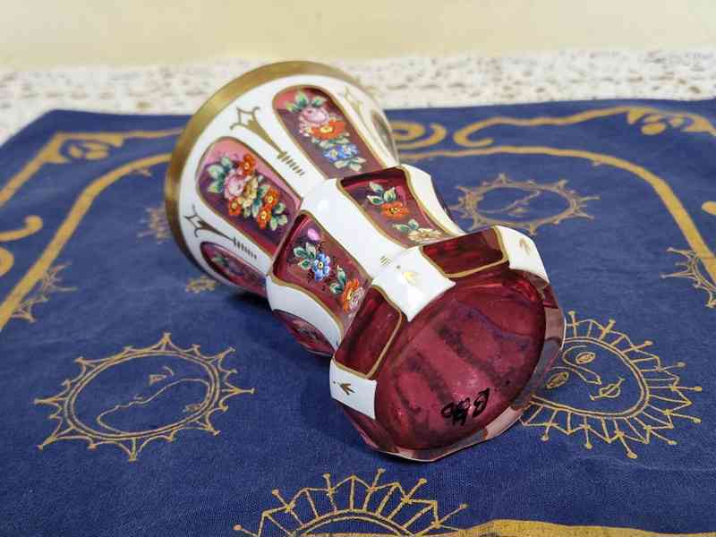 Luxusní Biedermeier přejímaná Sklenice Květiny  Top Stav - foto 5