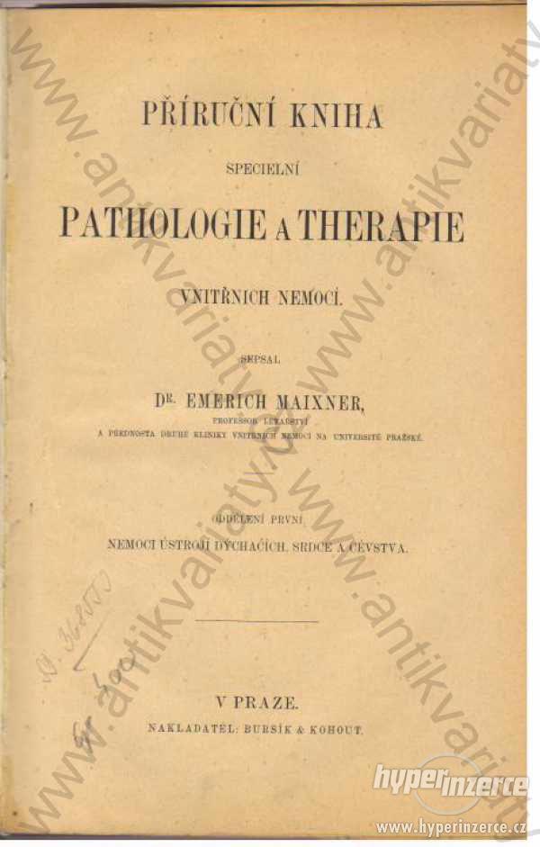 Specielní pathologie a therapie I. Emerich Maixner - foto 1