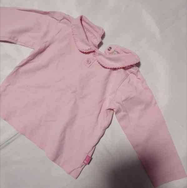 Dětské růžové tričko s límečkem, vel. 12-18 měs. - foto 1
