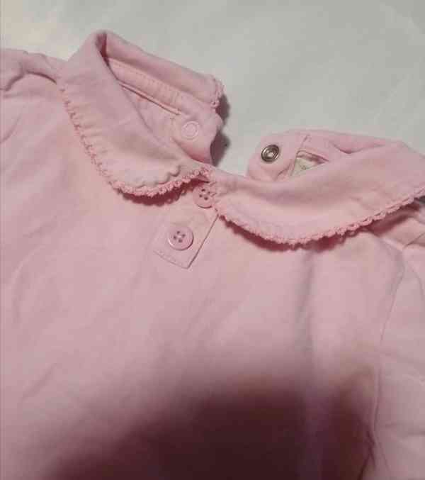 Dětské růžové tričko s límečkem, vel. 12-18 měs. - foto 3