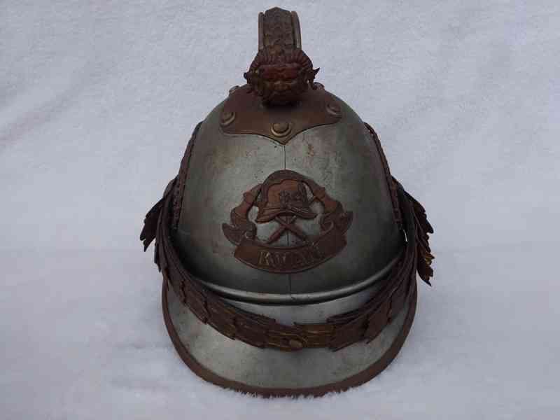 Velmi stará hasičska velitelska přehlídková helma RU - foto 7
