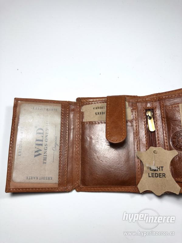 Malá hnědá kožená peněženka Wild - foto 3