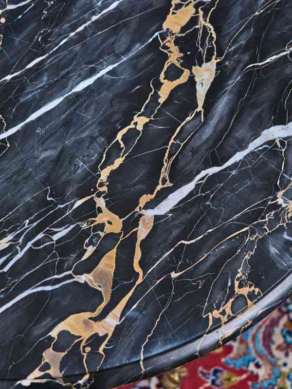 Starožitný konferenční stolek s mramorovou deskou - foto 4