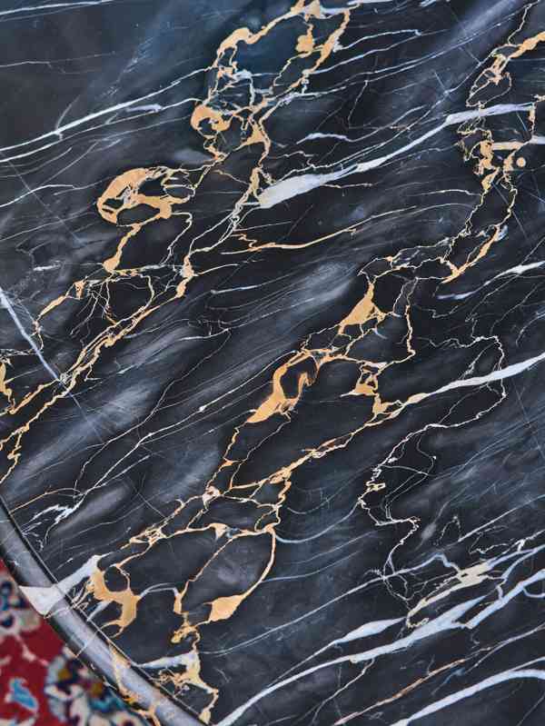 Starožitný konferenční stolek s mramorovou deskou - foto 5