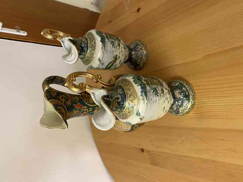 Sada 3 dekoračních váz – orientální motiv, ručně malované - foto 3