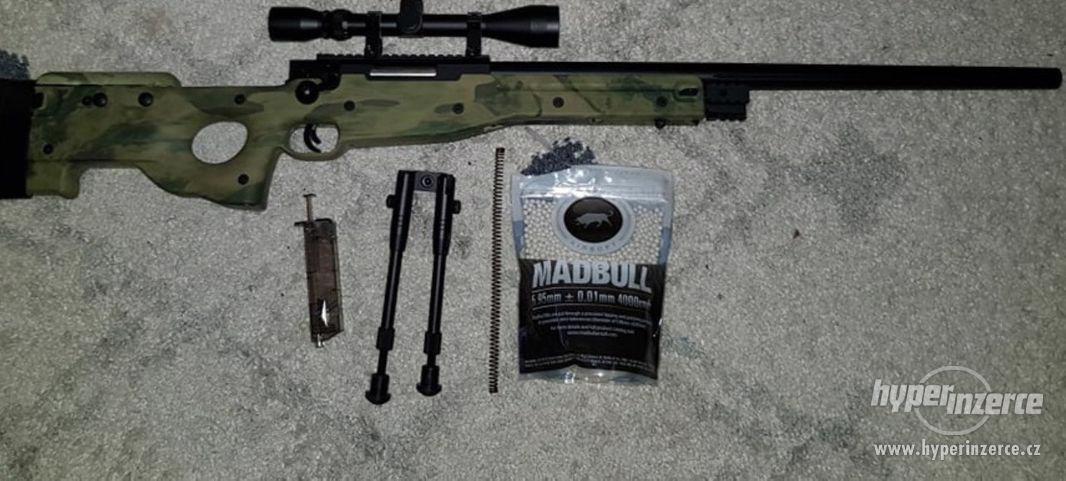 AIRSOFT SNIPER SAG L96 UPGRADE + PUŠKOHLED + DVOJNOŽKA - A-T - foto 1