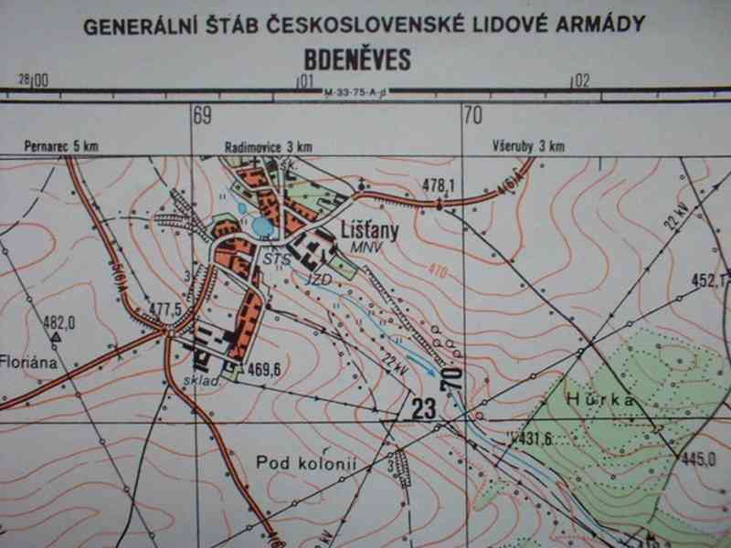 Vojenská profesionální tajná mapa Bedněves 1:25 - foto 5